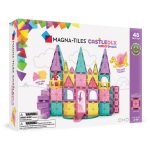 MAGNA-TILES® Castle Deluxe Prenses Şatosu Manyetik Blok Seti (48 Parça) kutu ön görseli, renkli parçalar ve şato tasarımıyla.