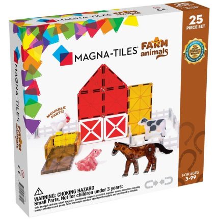 MAGNA-TILES® Çiftlik Hayvanları Manyetik Blok Seti (25 Parça) görseli, çocukların çiftlik hayvanları temalı renkli manyetik bloklarla eğlenceli ve eğitici oyun oynayabileceği set.