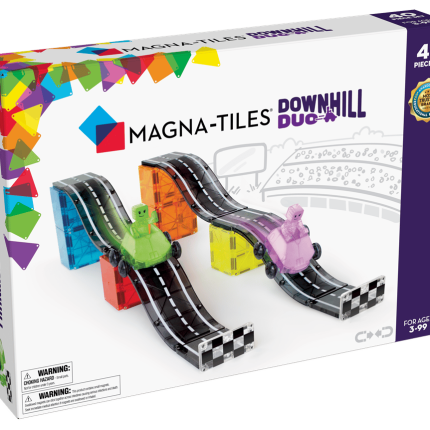 MAGNA-TILES® Downhill Duo Manyetik Bloklar (40 Parça) görseli, çocukların eğlenceli ve yaratıcı bir şekilde manyetik bloklarla kaydırak ve yapı tasarlayabileceği set.